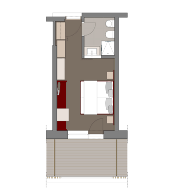 Edel reduziertes Design, das Platz lässt für individuelle Träume prägt das Double Rudolf. Edel reduziertes Design, das Platz lässt für individuelle Träume prägt das Double Rudolf.